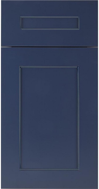 Blue Shaker cabinet door